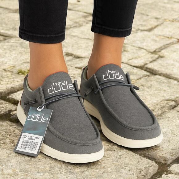 Hey Dude Men’s Wally Free Shoes Granite Gray Size 8 New w/ Tags - Picture 1 of 11